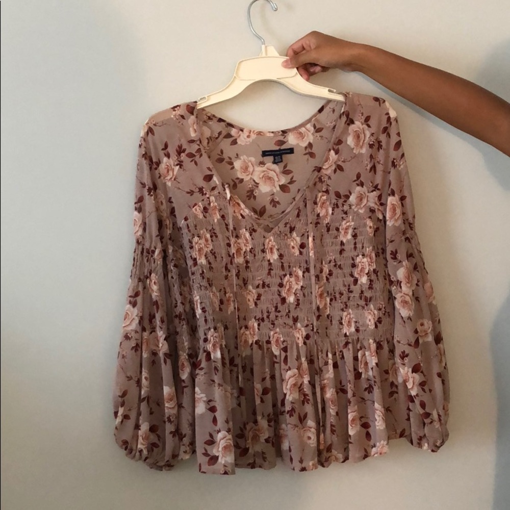 flowy floral blouse